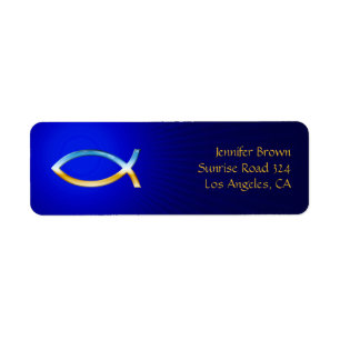 Ichthus - Christian Fish Symbol Return Address Label