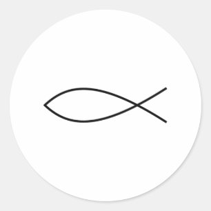 Ichthus Fish Classic Round Sticker