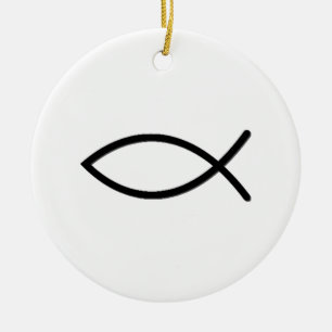 Ichthus Fish Symbol Ceramic Ornament