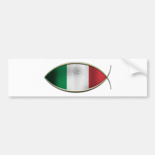 Ichthus - Italian Flag Bumper Sticker