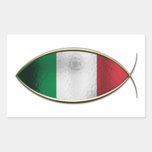 Ichthus - Italian Flag Rectangular Sticker