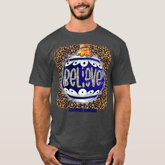 Ichthyosis Awareness Believe Ornament Leopard chri T-Shirt