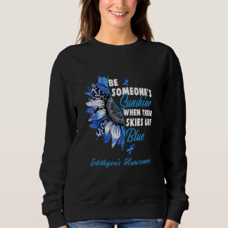 Ichthyosis Awareness Blue Ribbon Sunflower Sweatshirt