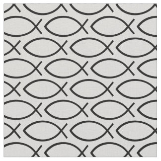 Ichthys Christian Symbol Pattern Fabric