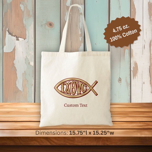 Ichthys Christian Symbol Tote Bag (Creator Uploaded)