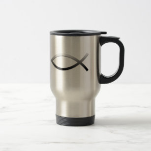 Ichthys Jesus Fish Christiam Symbol Travel Mug