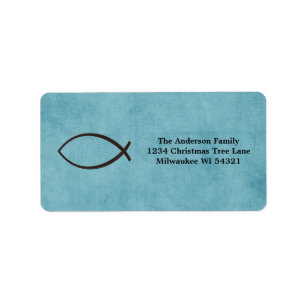 Ichthys Jesus Fish Christian Symbol Custom Label
