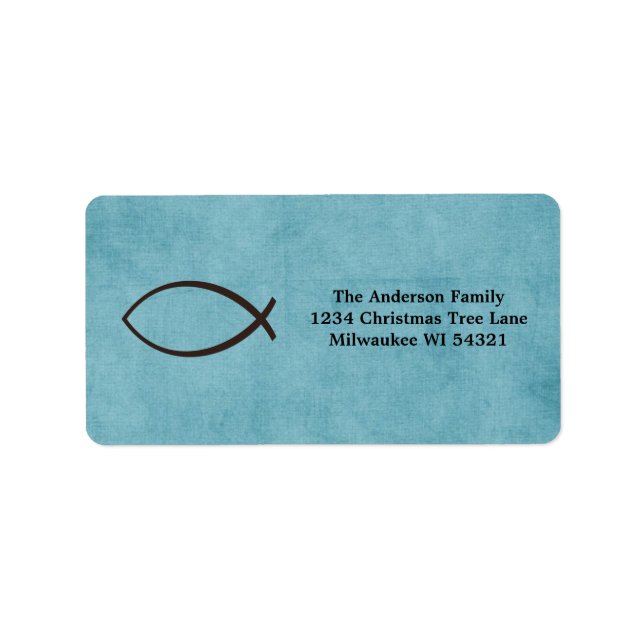 Ichthys Jesus Fish Christian Symbol Custom Label (Front)