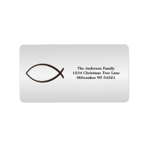 Ichthys Jesus Fish Christian Symbol Label