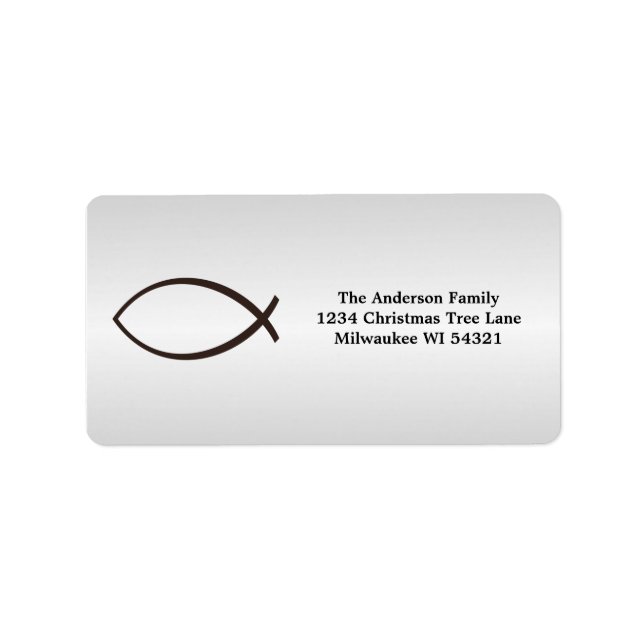 Ichthys Jesus Fish Christian Symbol Label (Front)