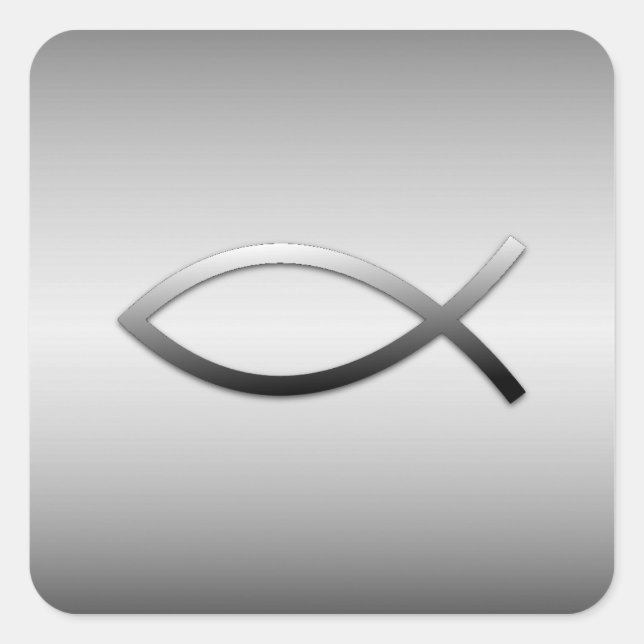 Ichthys Jesus Fish Christian Symbol Square Sticker (Front)