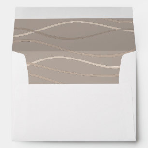 Ichthys Waves Taupe - Modern Minimalist Baptism Envelope