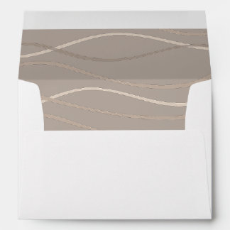 Ichthys Waves Taupe - Modern Minimalist Baptism Envelope