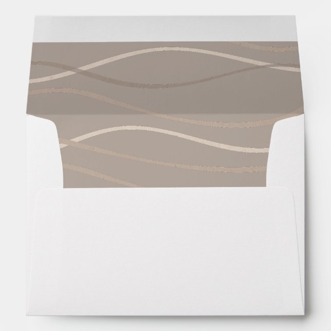 Ichthys Waves Taupe - Modern Minimalist Baptism Envelope (Back (Bottom))