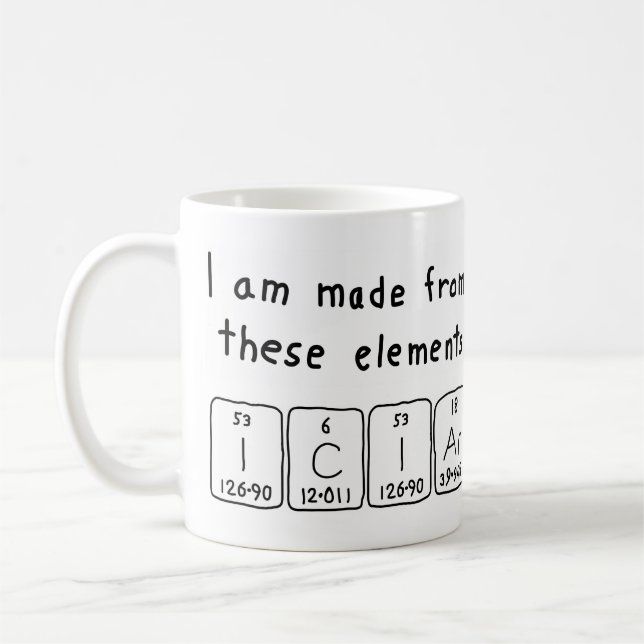 Iciar periodic table name mug (Left)