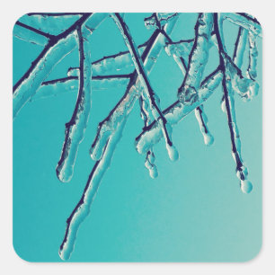 icicle branches square sticker