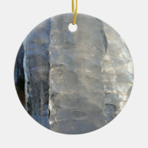 Icicles Abstract Blue Winter Photography Ceramic Tree Decoration