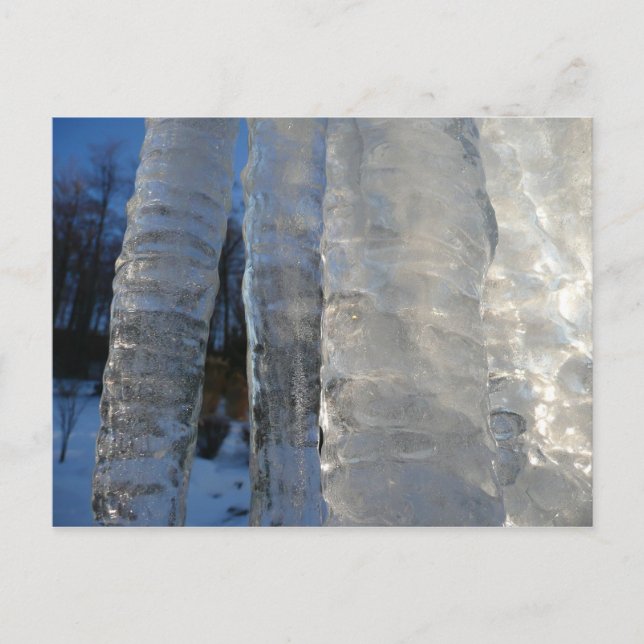 Icicles Abstract Blue Winter Photography Postcard (Front)