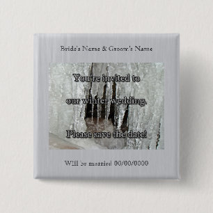 Icicles on Dietz Mill Road Save the Date 15 Cm Square Badge