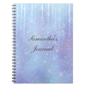 Icicles Snowflakes Crystals Blue Purple Notebook