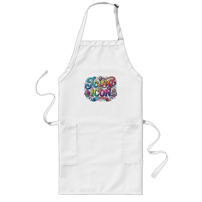 Icing Icon – Funny Cupcake Frosting Pun T-Shirt Long Apron (Front)