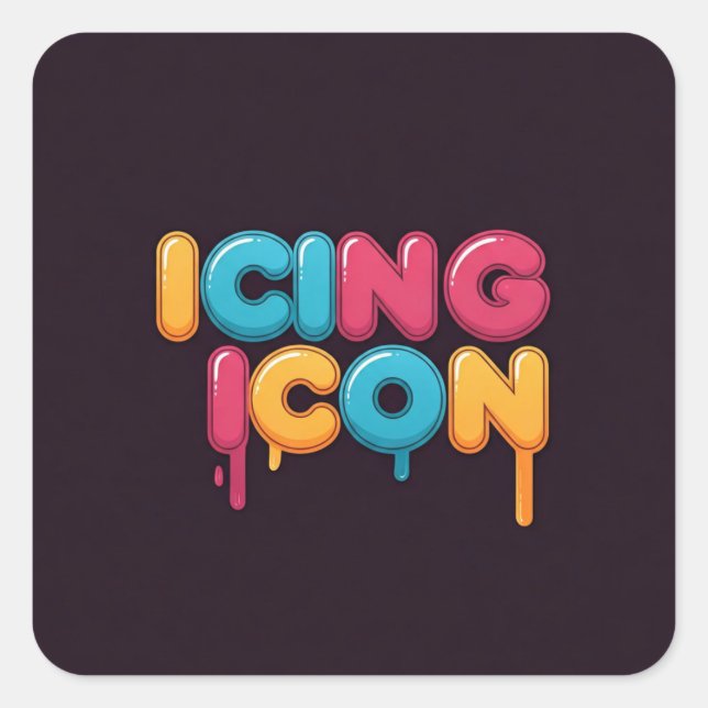 Icing Icon Square Sticker (Front)