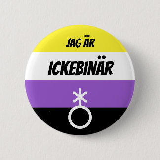 Ickebinär symbol knapp 6 cm round badge