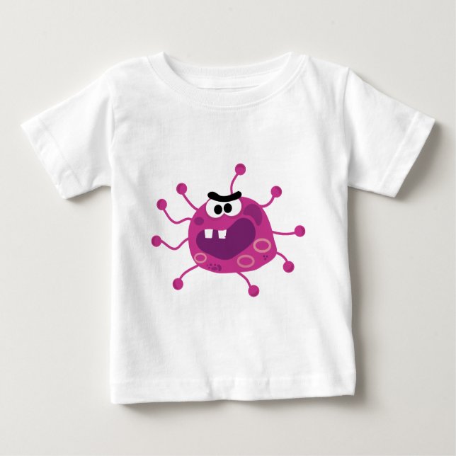 Icky Silly Purple Cartoon Germ Baby T-Shirt (Front)