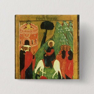 Icon depicting Christ's Entry into Jerusalem 15 Cm Square Badge