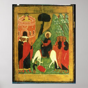 Icon depicting Christ's Entry into Jerusalem Poster