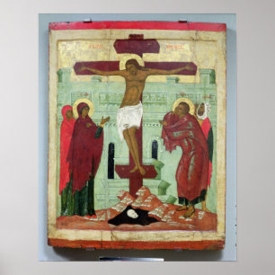 Icon depicting the Crucifixion with the Virgin Poster