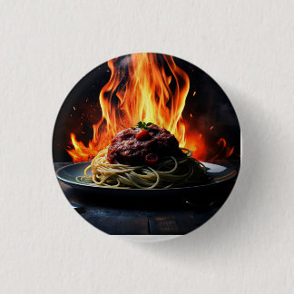 Icon: Dish with pasta and meat 3 Cm Round Badge