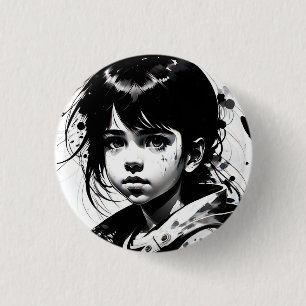 Icon: girl 3 cm round badge