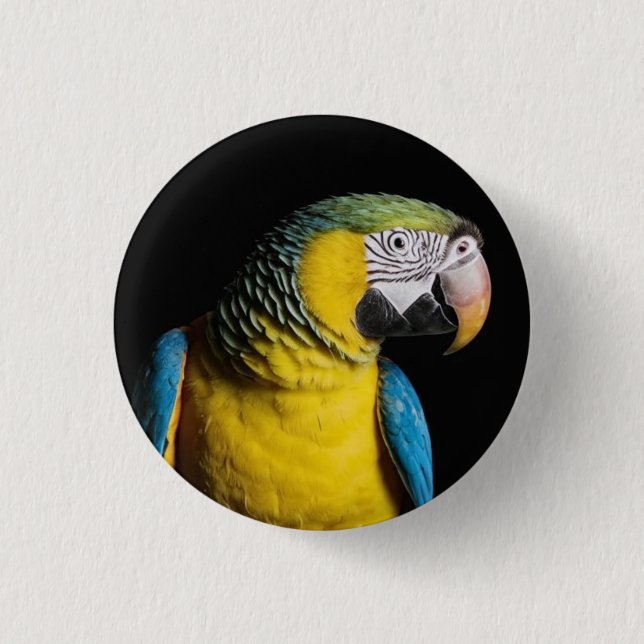 Icon: Macaw Parrot 3 Cm Round Badge (Front)