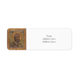 Icon of Job Orthodox Christian Byzantine Return Address Label