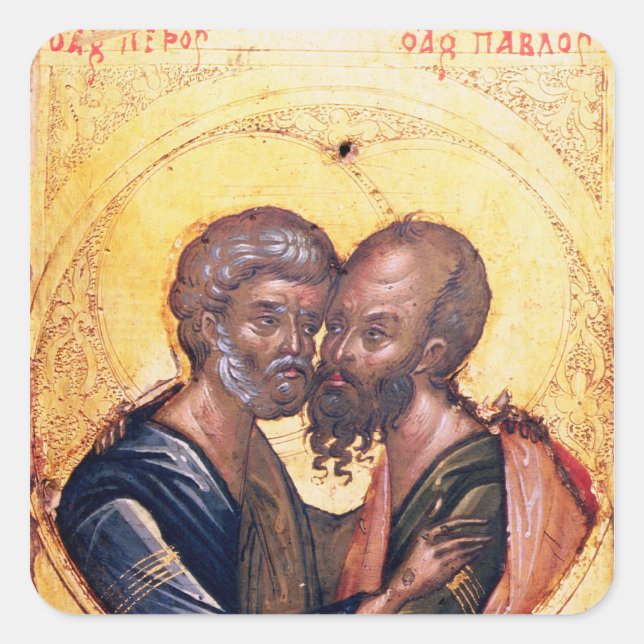 Icon of SS. Peter and Paul Square Sticker (Front)