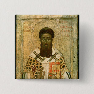 Icon of St. Gregory  Archbishop of Thessaloniki 15 Cm Square Badge