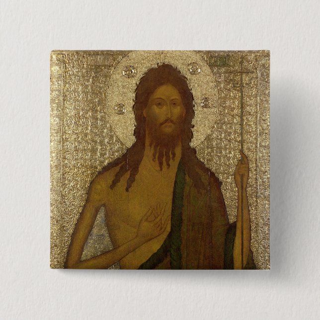 Icon of St. John the Forerunner 15 Cm Square Badge (Front)