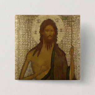 Icon of St. John the Forerunner 15 Cm Square Badge