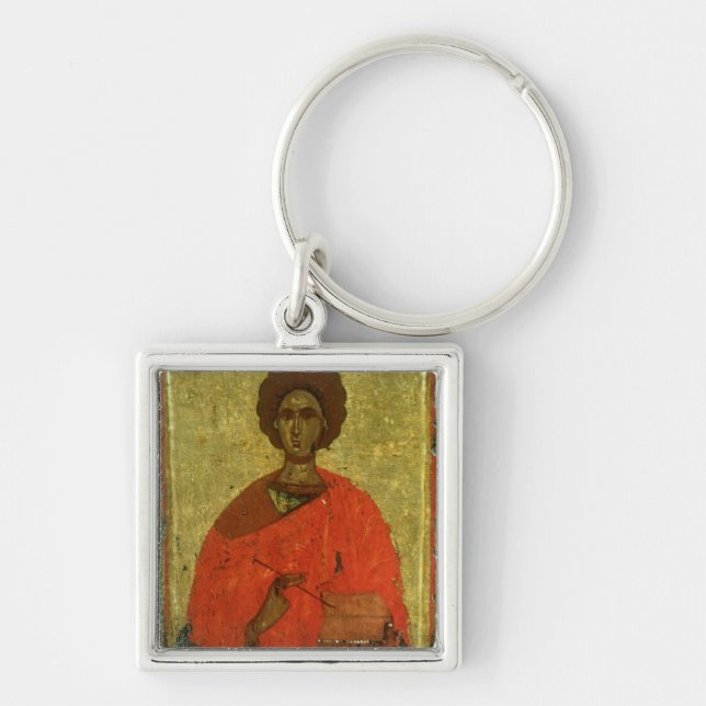 Icon of St. Pantaleon of Nicomedia Key Ring (Front)