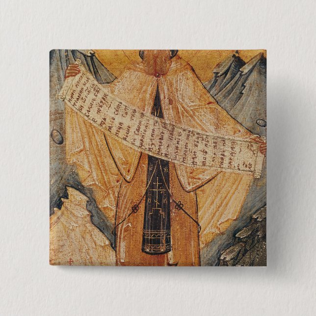 Icon of St. Sabas of Jerusalem, 1572 15 Cm Square Badge (Front)