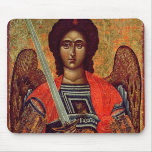 Icon of the Angel Michael, Greek, 18th century Mouse Pad