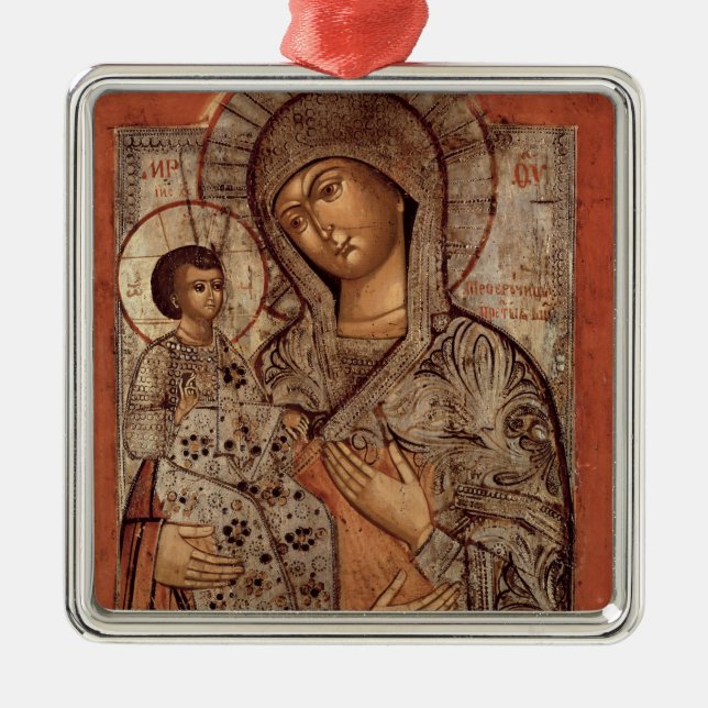 Icon of the Blessed Virgin with Three Hands Metal Ornament (Front)