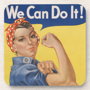 Icon Rosie the Riveter Women's Role Model WPA Beve Coaster