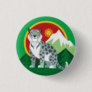Icon: snow leopard 3 cm round badge
