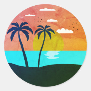 Icon Summer Beach Classic Round Sticker