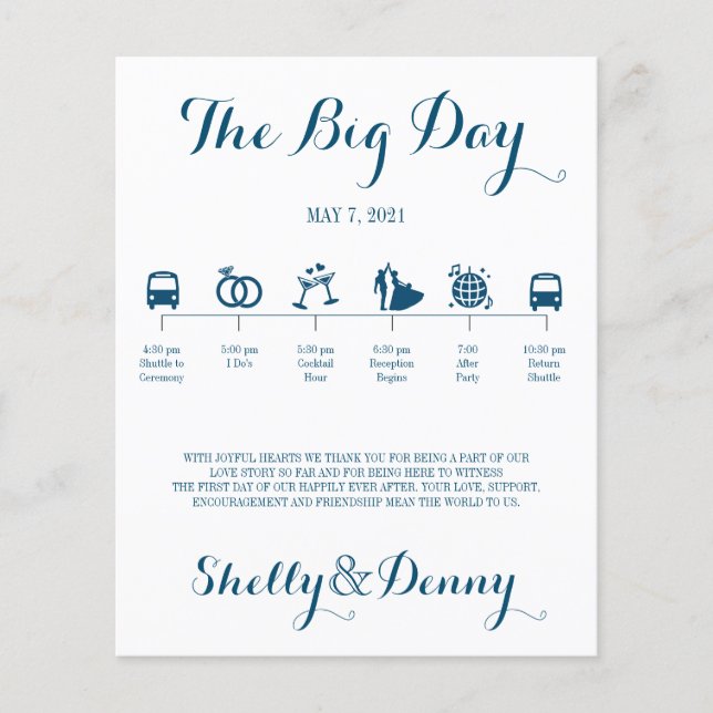 Icon Wedding Itinerary (Front)