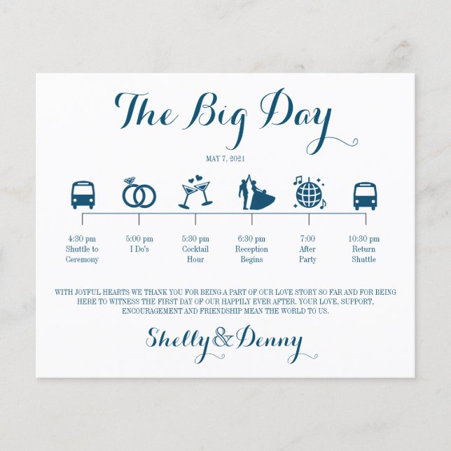 Icon Wedding Itinerary (Front)