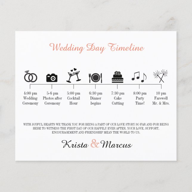Icon Wedding Timeline Program (Front)