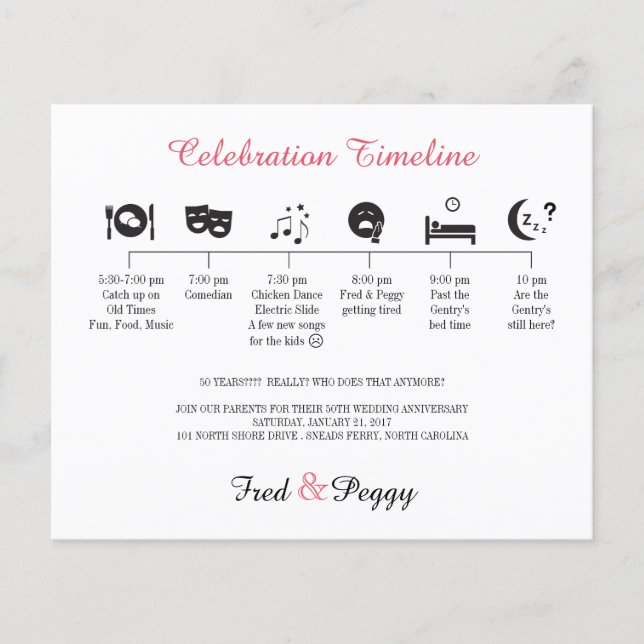 Icon Wedding Timeline Program (Front)